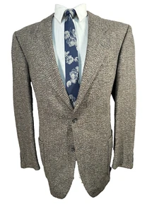 LUBIAM Mens Brown TWEED WOOL ITALIAN HOMESPUN Sport Coat Blazer Jacket 42R - Picture 1 of 9