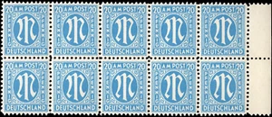 SAVOYSTAMPS - Germany-Allied Issued Occupational Post WWll-20P-Block of 10- MINT - Picture 1 of 1