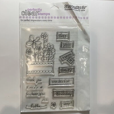 Stampendous Flower Chat Stamp Set - Image 1 of 2