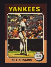 1975 TOPPS BASEBALL SET 291 BILL SUDAKIS NEW YORK YANKEES NM NR-MT 8