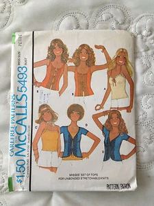 VTG McCALLS 5493 Misses Set of Tops For Unbonded Stretchable Knits Size Petite - Picture 1 of 1