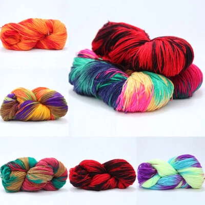 50g Gradient Colorful Hand Knitting Yarn Soft Crochet Cotton Wool Yarn DIY Craft - Image 1 of 4