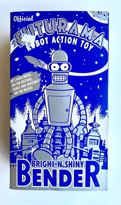"BRIGHT N' SHINY BENDER" ROBOT CUERDA JUGUETE DE ACCIÓN COMO NUEVO EN CAJA FUTERAMA 2001 Foto 1 de 4