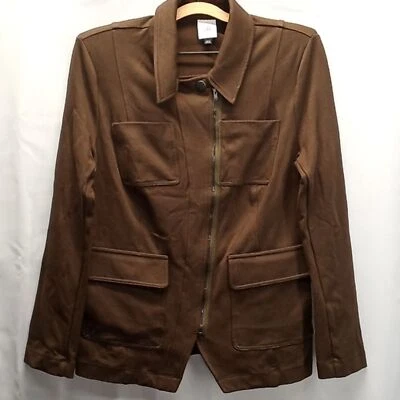 Chaqueta Cabi Mujer M #4120 Academy Blazer Ajuste A Medida Acanalado Ponte Tejido Verde Oliva Foto 1 de 4