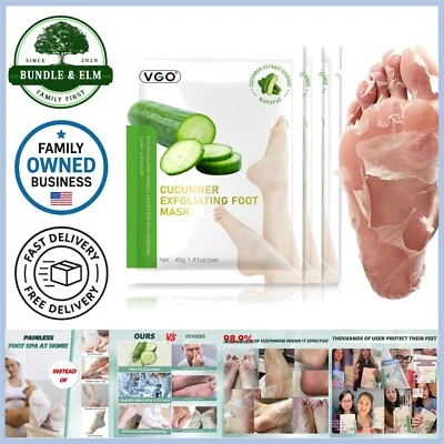 Paquete de 3 mascarillas exfoliantes naturales de pepino piel muerta removedor de callos Foto 1 de 4