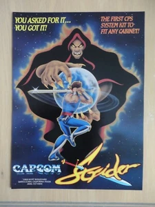 Strider Arcade Machine Flyer Original Magazine Pull Out Ad - Picture 1 of 1