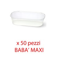 50 pezzi ALCAS Vaschetta Contenitore PIROTTINI BABA MAXI 14,5 x B 7,5 x H3,5 cm