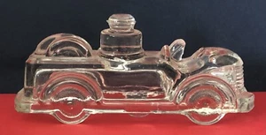 VINTAGE ANTIK GLAS SÜSSIGKEITENBEHÄLTER altmodisch Feuerwehrauto Pumpe Feuerwehrmann - Bild 1 von 7