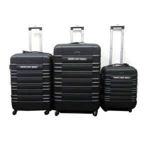 3 Pc Spinner Luggage Set Rolling Hard Suitcase Expandable Lightweight Travel Blk - Picture 1 of 1