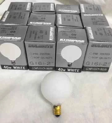 40G16.5/OW 40G16.5 40 Watt G16.5 Outside White Completion Facial Bulb 12-pcs - Image 1 of 4