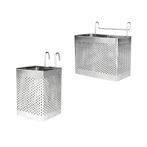2PCS Chopsticks Drain Holder Basket Divided Cutlery Holder Spoon Fork Holder - Picture 1 of 12
