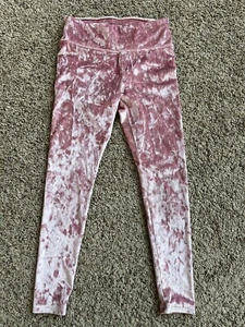 Justice Girls Crushed Velvet Pink Leggings Size 8 - Picture 1 of 4
