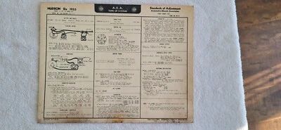 (1) Hudson Six 1953 Super Jet Car Настройка Системы Проводка Схема A.E.A. - Изображение 1 из 2