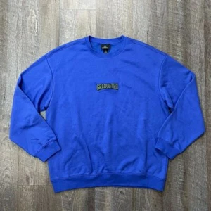 Neu H&M "Graduated" bestickt blau Rundhals Pullover Pulli Herren Large - Bild 1 von 4