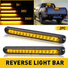2pcs 15 Led Truck Drl Light Bar Brake Rear Turn Signal Stop Tail Strip Amber Car