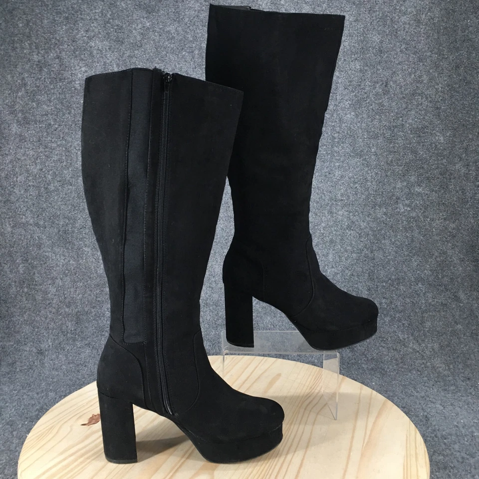 Lane Bryant ботинки женщин 10 высоты езды черный колена круглый носок блок каблуки - Изображение 1 из 4