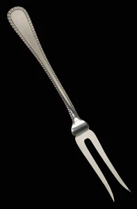 BUCCELLATI FEATHEREDGE STERLING SILVER 10 1/4" COLD MEAT FORK - Picture 1 of 3