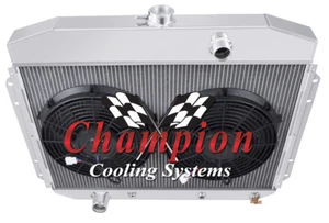 Cold Champion 2 Row Radiator,2 12" Fans-1961-1964 Ford F-Series Factory V8 Eng - Bild 1 von 9