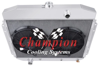 KR Champion 3 Row Radiator,2 12" Fans - 1961 - 1964 Ford F-Series Factory V8 Eng Foto 1 de 4