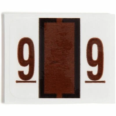 Smead BCCRN Bar-Style Color-Coded Numeric Label, 9, Label Roll, Brown, 500 Label - Image 1 of 4