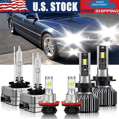 6x LED HID Headlight H7 D1S H11 Fog Light kit 6500K Combo For BMW 740i 2012 - Image 1 of 4