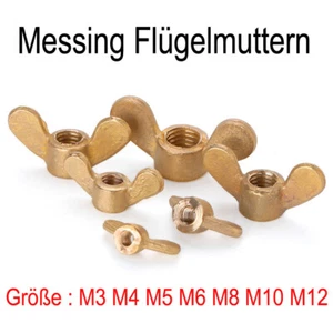 Flügelmuttern DIN 315 Messing Flügelmutter Flügelschraube M3 M4 M5 M6 M8 M10 M12 - Bild 1 von 8