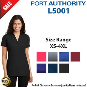 Port Authority Womens Silk Shrink Resistance Touch Y-Neck Polo Shirt L5001 - Picture 1 of 7