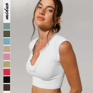 Camiseta informal top sexy estilo súper corta ajustada de manga corta para mujer Spice Girl - Imagen 1 de 22