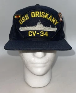 USS ORISKANY CVA - 34 NAVY BLUE w/ PINS - Picture 1 of 6
