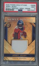 2020 Panini Gold Standard Jerry Jeudy Newly Minted Prime /49 Rookie Patch PSA 9