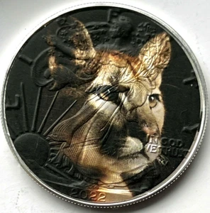 Cougar "Big Cat" Puma - American Silver Eagle 1oz .999 Silver Dollar Coin - Picture 1 of 5