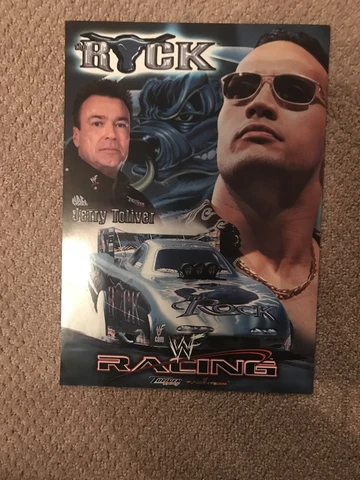 ☆ DWAYNE JOHNSON "THE ROCK" ☆ Jerry Toliver 2000 NHRA Drag WWF Racing HERO CARD Cover