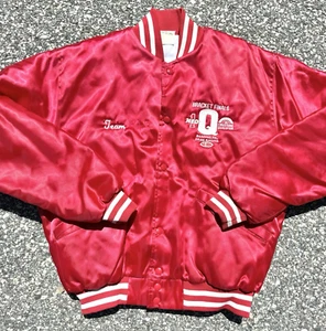 Vintage NHRA Drag Racing Team New England Retro Satin Bomber Jacket Size M Red - Picture 1 of 8