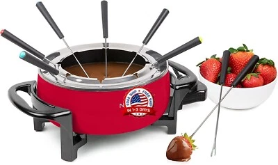 Olla fondue acero inoxidable temperatura tenedores tazas antiadherente 3 cuartos Foto 1 de 4