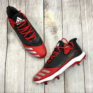 Botines de béisbol Adidas rojos negros blancos Icon Bounce talla 7,5 - Imagen 1 de 7
