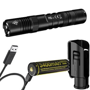 NITECORE P10 V2 1100 Lumen Tactical Flashlight + USB Rechargeable Battery