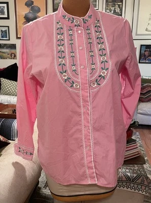 Bob Mackie женщин Sz L Western розовый цветочный вышивка ковбой носимый искусства родео - Изображение 1 из 4