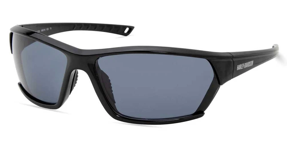 Harley-Davidson Men's Geometric Shape Sunglasses, Shiny Black Frame & Smoke Lens - Image 1 of 1