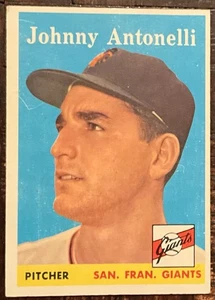1958 TOPPS # 152 JOHNNY ANTONELLI OF THE SAN FRANCISCO GIANTS NM CONDITION - Bild 1 von 2