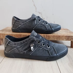 Blowfish Malibu Damenschuhe 8 schwarze Canvas-Low-Top-Slipper Obst Turnschuhe - Bild 1 von 9