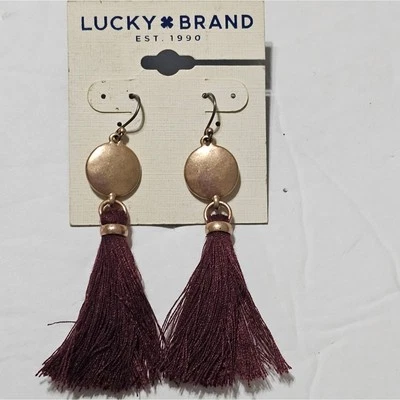 Pendientes llamativos de borla boho de oro antiguos marca Lucky ¡Nuevos! Foto 1 de 4