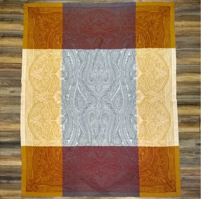 Mantel Williams Sonoma Jacquard Toscano Cachemira Algodón Lino 67x85 Rusia Foto 1 de 4