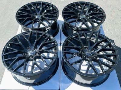 NEW 19" Audi 5x112 Wheels A4 S4 A6 Q5 Q3 A5 S5 Gloss Black Rims (Set of 4) - Image 1 of 4