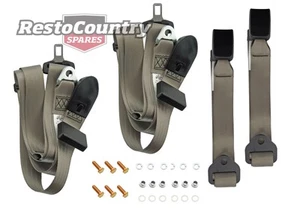 Holden LAP SASH Seat Belt PAIR CAPPUCCINO Web 48 FX FJ FE FC FB EK EJ EH HD HR - Picture 1 of 1