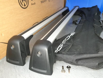 BARRAS DE TECHO ORIGINALES PORSCHE CAYENNE RACK 2018-2025 CON RIELES DE TECHO CERRADOS Foto 1 de 4