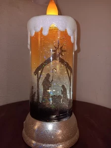 Cracker Barrel Acryl Leuchtkrippe Wasserkugel Kerze - Bild 1 von 10