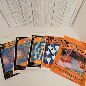 Vintage Sun Hill 30 hängende Geister 36 Kürbis Halloween Blatt Tasche Rasendeko andere - Bild 1 von 6