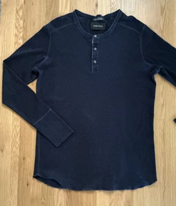 Wings+Horns Henley Shirt Herren XL Blau Langarm Made in Canada Premium Cotton - Bild 1 von 8