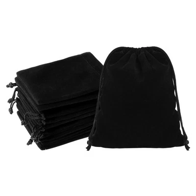 Bolsas con cordón de terciopelo negro 5x7 - 50 bolsas pequeñas con cordón de terciopelo a granel para... Foto 1 de 4