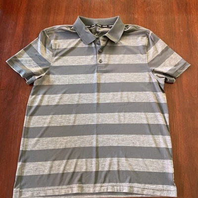 Head Polo Shirt Men’s Size L Black Gray Striped Short Sleeve Athletic Large - Image 1 of 4